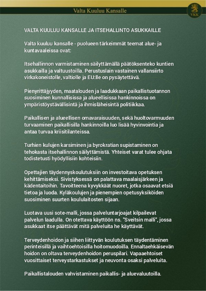 Alue- ja kuntavaaliohjelma 2025